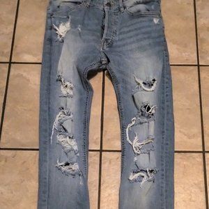 H+M-Distressed Straight Leg--29"